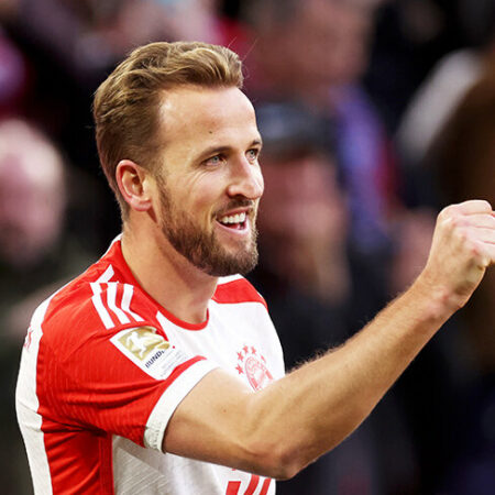 Harry Kane celebra su impresionante récord goleador en la Bundesliga