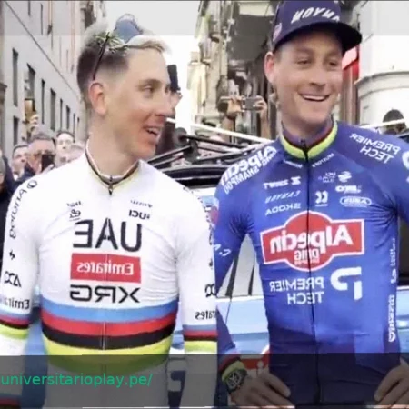 Milano-Sanremo: Pogacar y Van der Poel, entre risas y ovaciones en Pavía