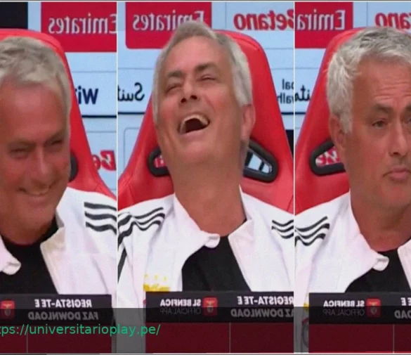 José Mourinho, divertido por una ocurrencia de un periodista del Benfica