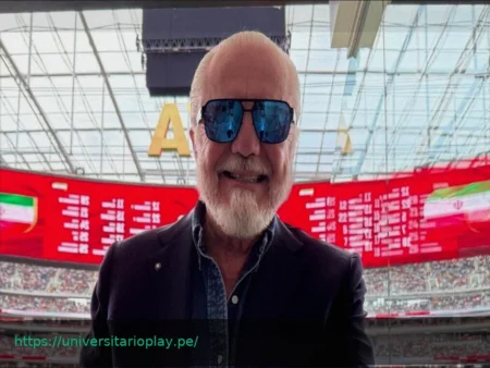 De Laurentiis en la tribuna: el presidente del Napoli apoya a Bélgica contra Irán